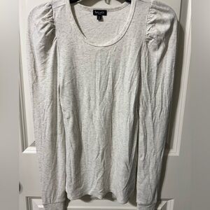 Splendid Gray Cream Long Sleeve Blouse Small NWOT